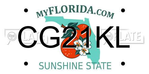 CG21KL Florida License Plate