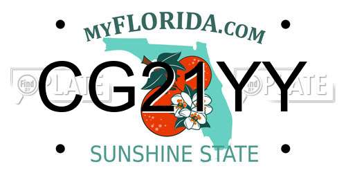CG21YY Florida License Plate