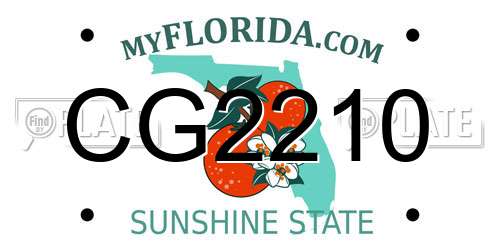 CG2210 Florida License Plate