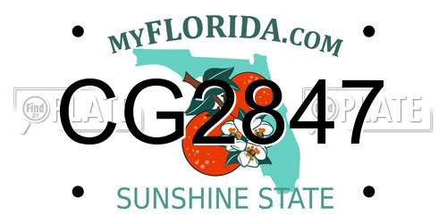 CG2847 Florida License Plate
