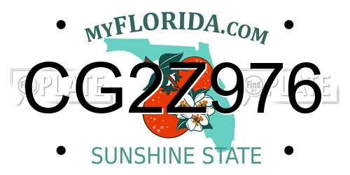 CG2Z976 Florida License Plate