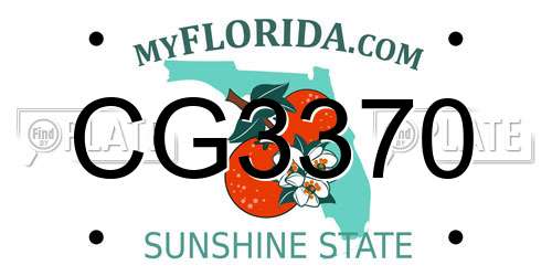CG3370 Florida License Plate
