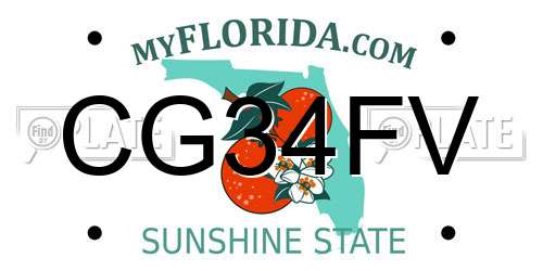 CG34FV Florida License Plate