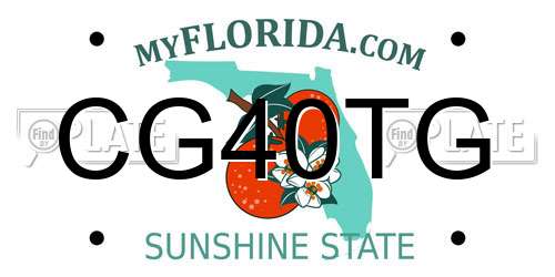 CG40TG Florida License Plate