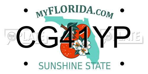 CG41YP Florida License Plate