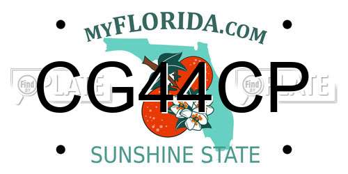CG44CP Florida License Plate