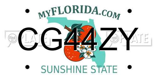 CG44ZY Florida License Plate