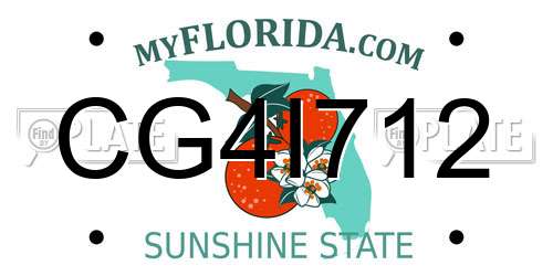 CG4I712 Florida License Plate
