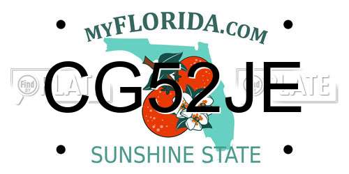CG52JE Florida License Plate