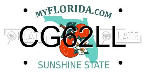 CG62LL Florida License Plate