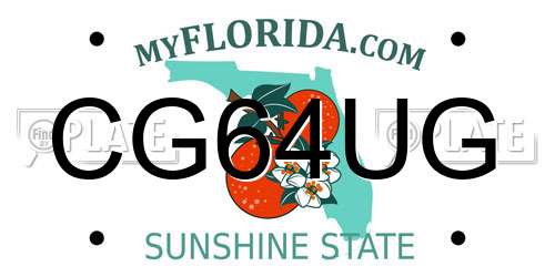 CG64UG Florida License Plate