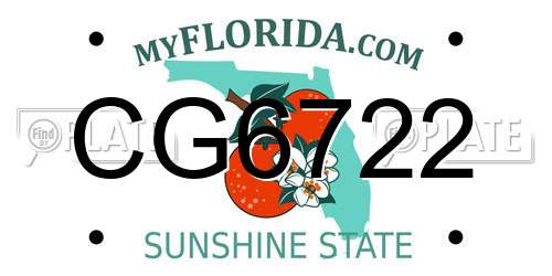 CG6722 Florida License Plate