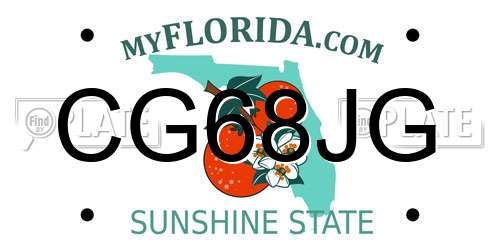 CG68JG Florida License Plate