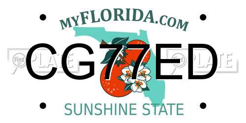 CG77ED Florida License Plate