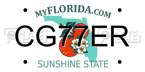 CG77ER Florida License Plate