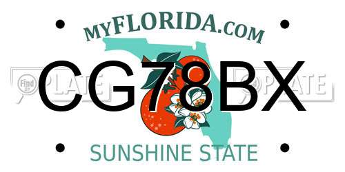 CG78BX Florida License Plate