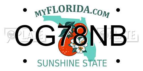 CG78NB Florida License Plate