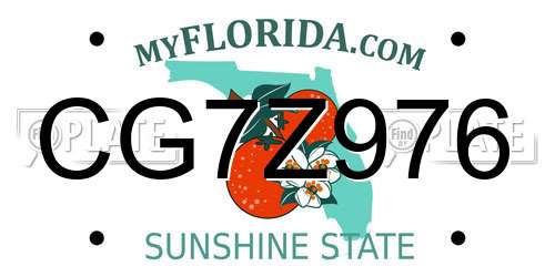 CG7Z976 Florida License Plate