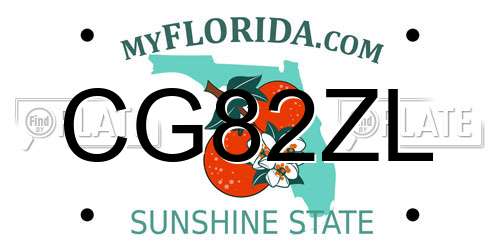CG82ZL Florida License Plate