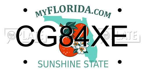 CG84XE Florida License Plate