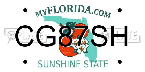 CG87SH Florida License Plate
