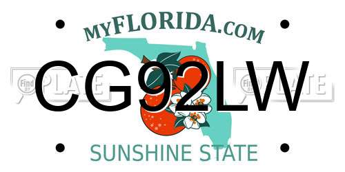 CG92LW Florida License Plate