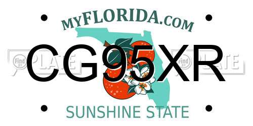 CG95XR Florida License Plate