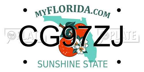 CG97ZJ Florida License Plate