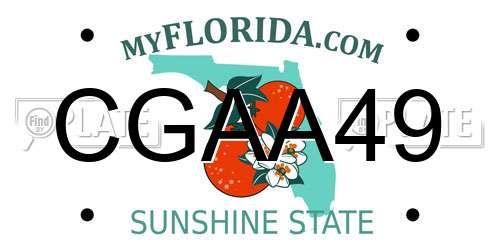 CGAA49 Florida License Plate