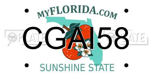 CGAI58 Florida License Plate