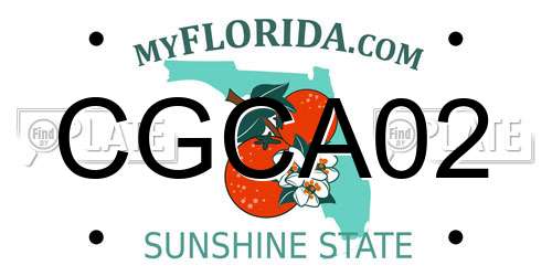 CGCA02 Florida License Plate