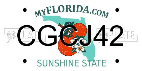 CGCJ42 Florida License Plate