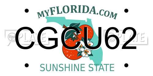 CGCU62 Florida License Plate