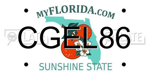 CGEL86 Florida License Plate