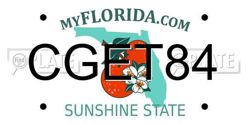 CGET84 Florida License Plate