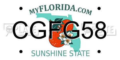 CGFG58 Florida License Plate