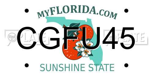 CGFU45 Florida License Plate