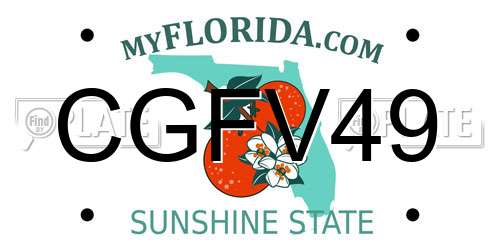 CGFV49 Florida License Plate