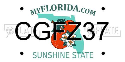 CGFZ37 Florida License Plate