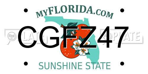 CGFZ47 Florida License Plate