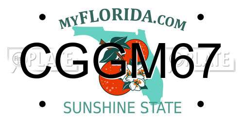 CGGM67 Florida License Plate