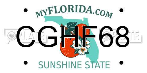 CGHF68 Florida License Plate
