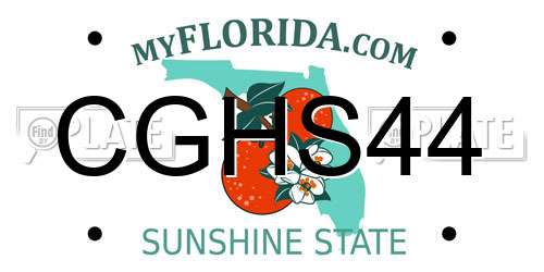 CGHS44 Florida License Plate