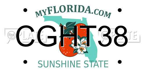CGHT38 Florida License Plate