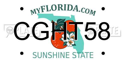 CGHT58 Florida License Plate
