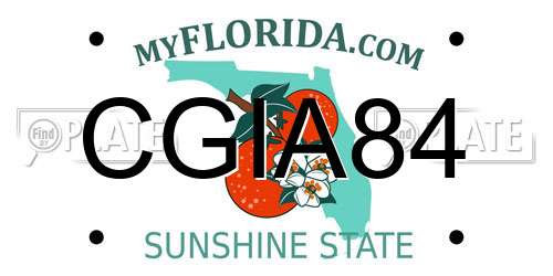 CGIA84 Florida License Plate