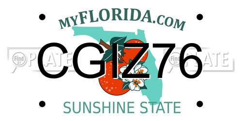CGIZ76 Florida License Plate