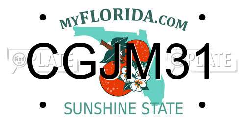CGJM31 Florida License Plate
