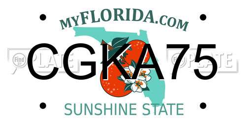 CGKA75 Florida License Plate