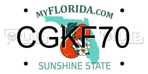 CGKF70 Florida License Plate